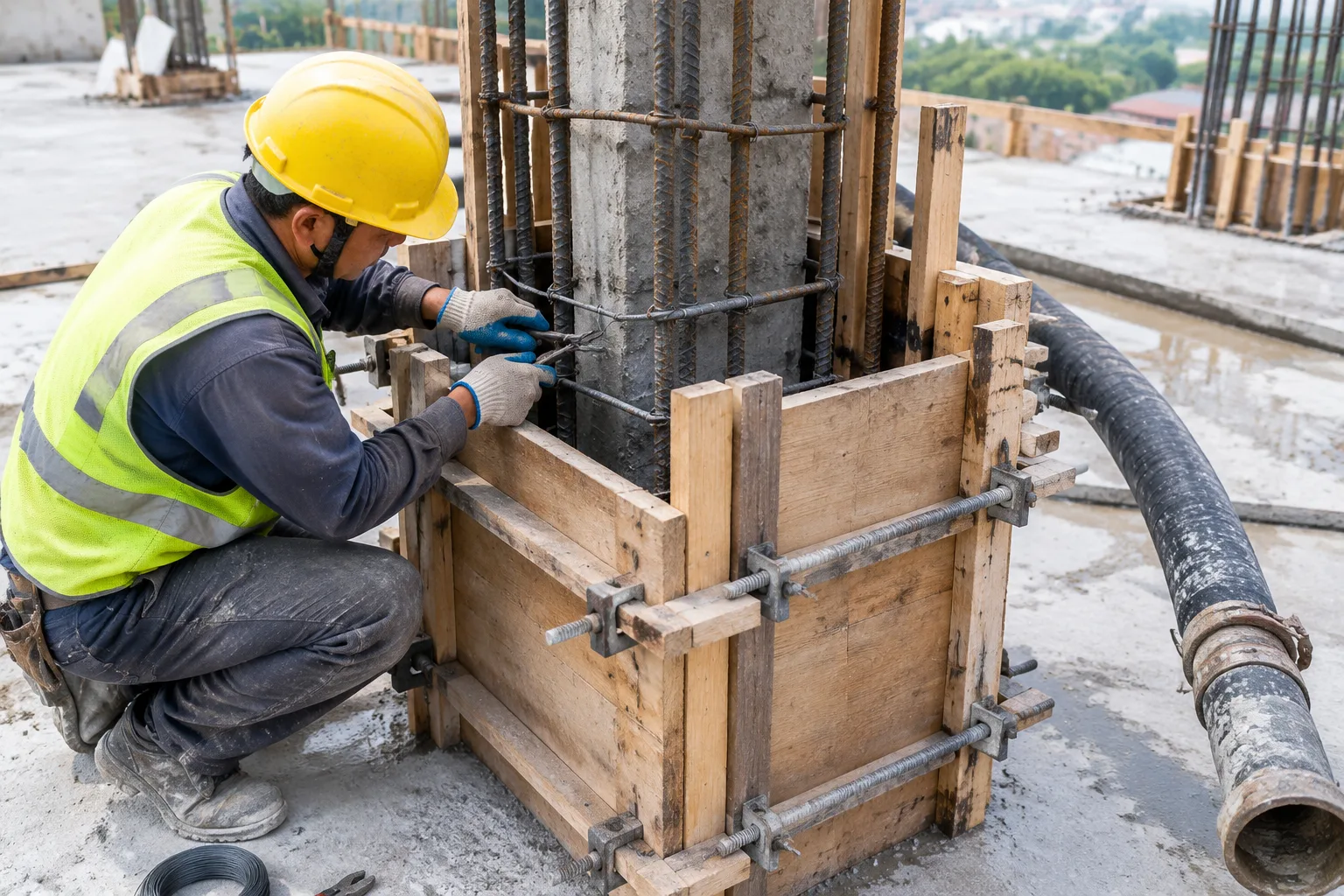 Concrete section enlargement work